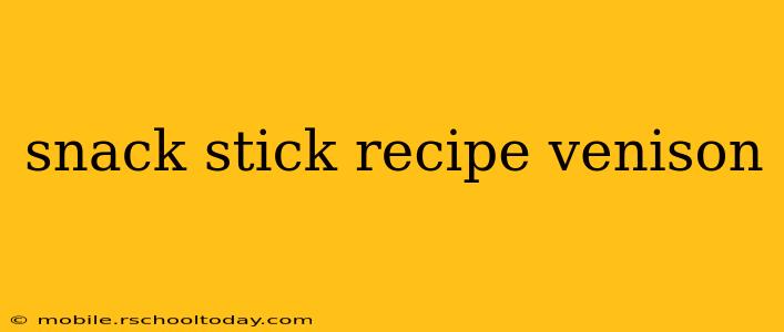 snack stick recipe venison