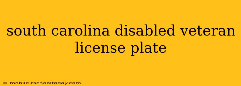 south carolina disabled veteran license plate