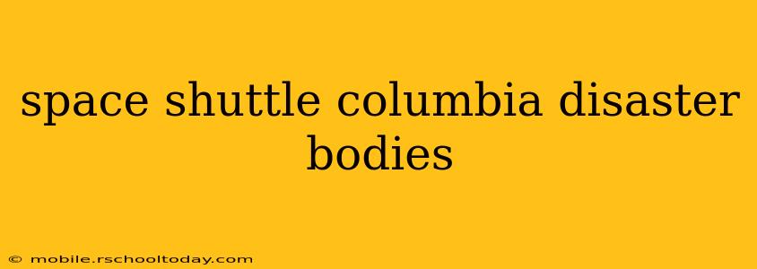 space shuttle columbia disaster bodies