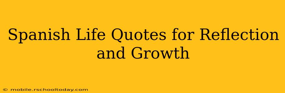 Spanish Life Quotes for Reflection and Growth