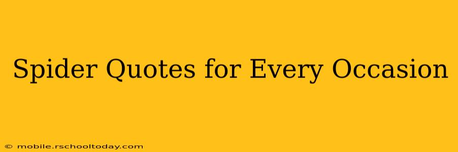 Spider Quotes for Every Occasion