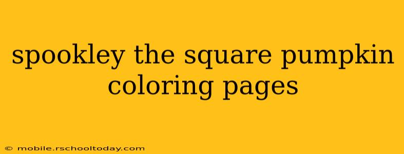 spookley the square pumpkin coloring pages