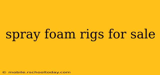 spray foam rigs for sale