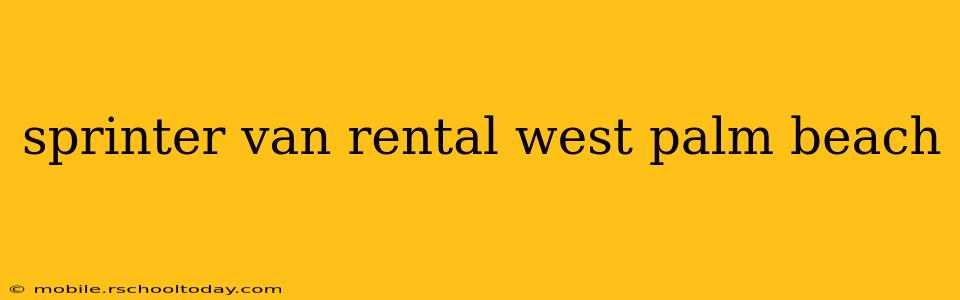 sprinter van rental west palm beach