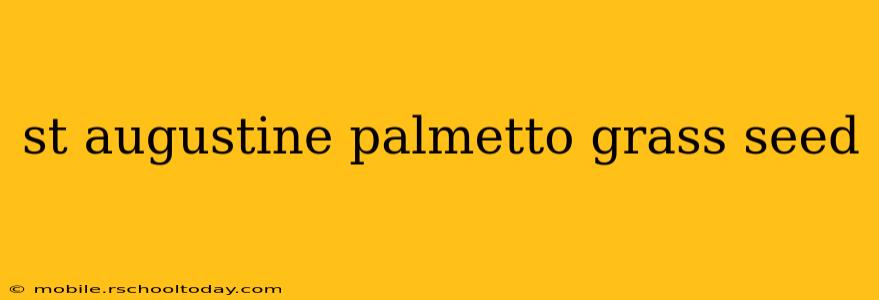 st augustine palmetto grass seed