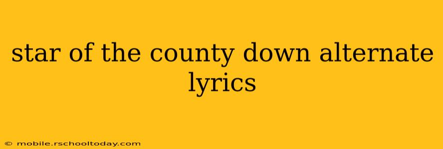 star of the county down alternate lyrics