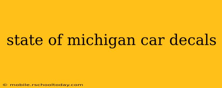 state of michigan car decals