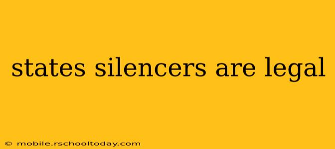 states silencers are legal