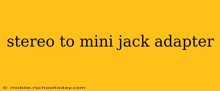stereo to mini jack adapter