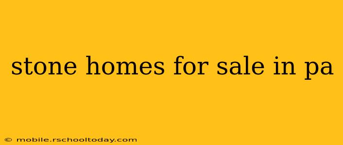 stone homes for sale in pa