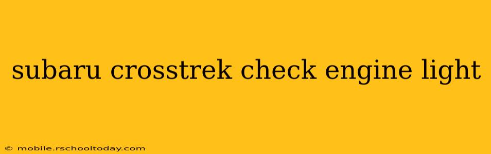 subaru crosstrek check engine light