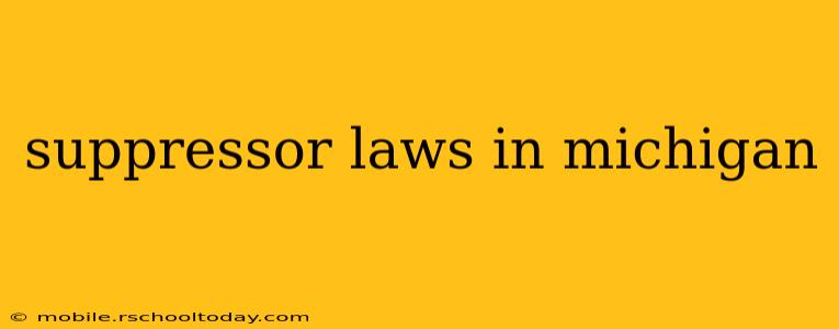 suppressor laws in michigan