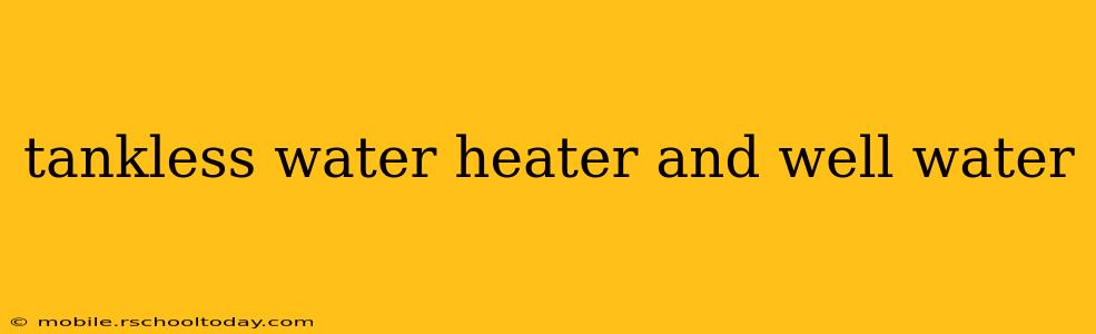 tankless water heater and well water