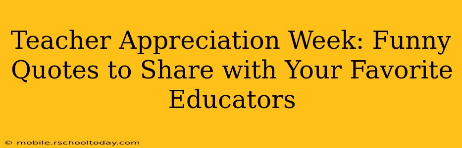 Teacher Appreciation Week: Funny Quotes to Share with Your Favorite Educators