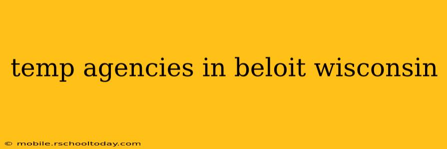 temp agencies in beloit wisconsin