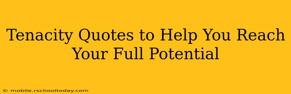 Tenacity Quotes to Help You Reach Your Full Potential