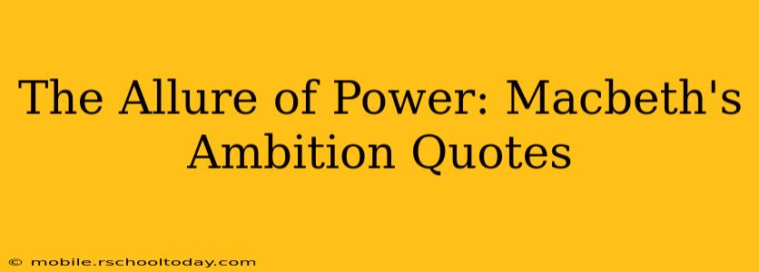 The Allure of Power: Macbeth's Ambition Quotes