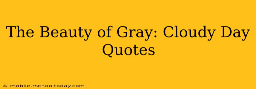 The Beauty of Gray: Cloudy Day Quotes
