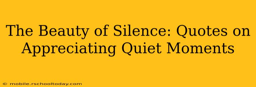The Beauty of Silence: Quotes on Appreciating Quiet Moments