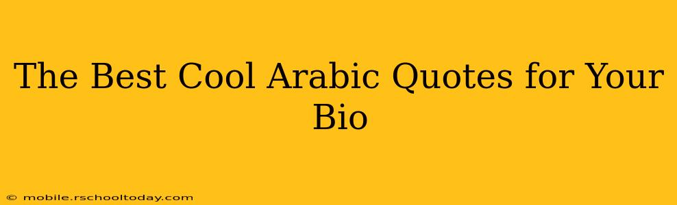 The Best Cool Arabic Quotes for Your Bio