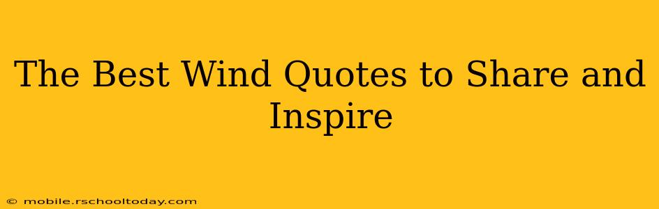The Best Wind Quotes to Share and Inspire