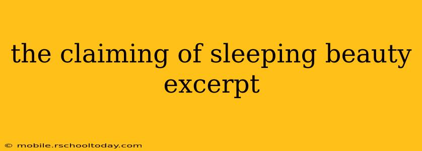 the claiming of sleeping beauty excerpt
