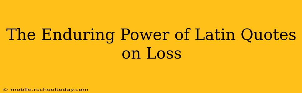 The Enduring Power of Latin Quotes on Loss