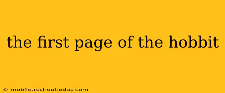 the first page of the hobbit