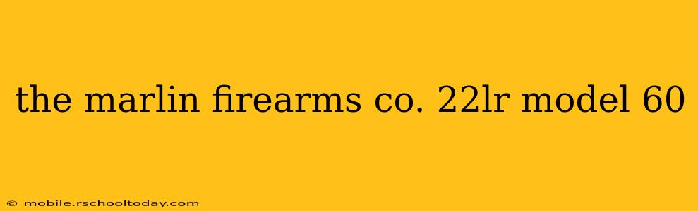 the marlin firearms co. 22lr model 60