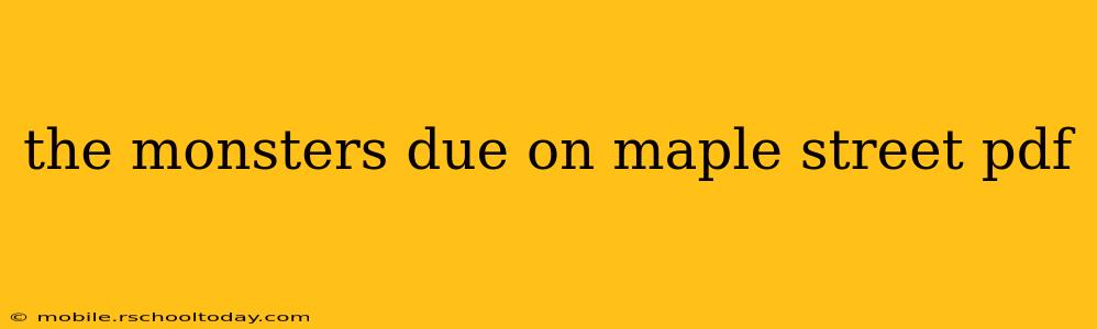 the monsters due on maple street pdf