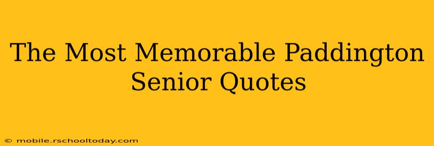 The Most Memorable Paddington Senior Quotes
