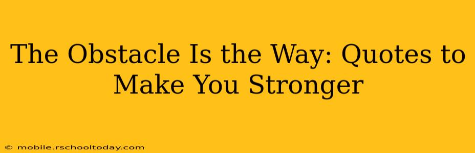 The Obstacle Is the Way: Quotes to Make You Stronger