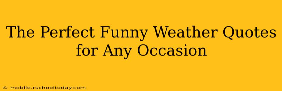 The Perfect Funny Weather Quotes for Any Occasion