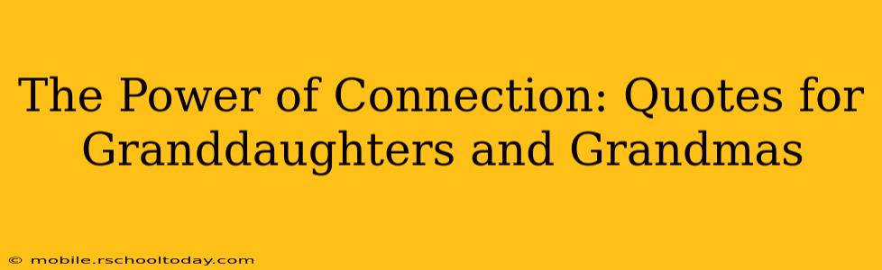 The Power of Connection: Quotes for Granddaughters and Grandmas