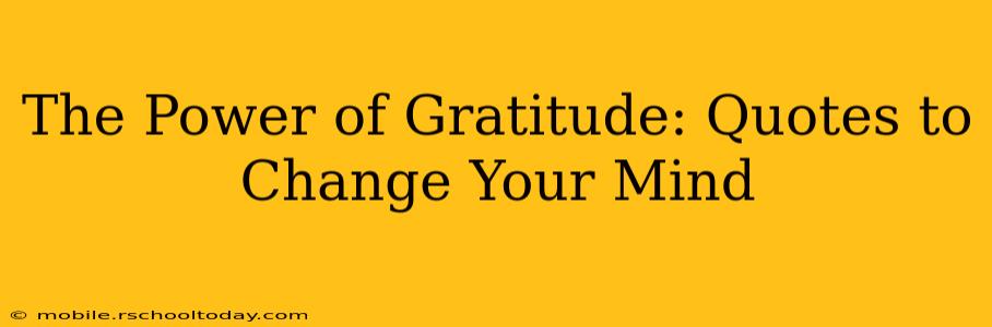 The Power of Gratitude: Quotes to Change Your Mind