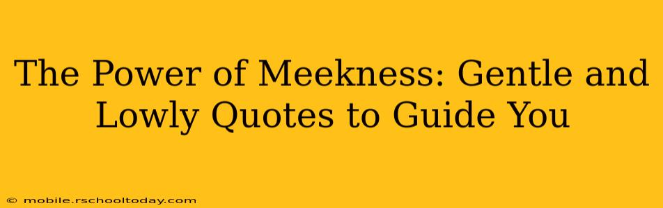 The Power of Meekness: Gentle and Lowly Quotes to Guide You