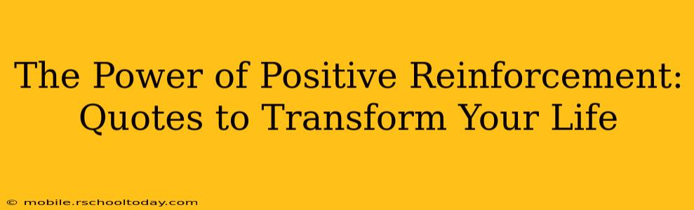 The Power of Positive Reinforcement: Quotes to Transform Your Life
