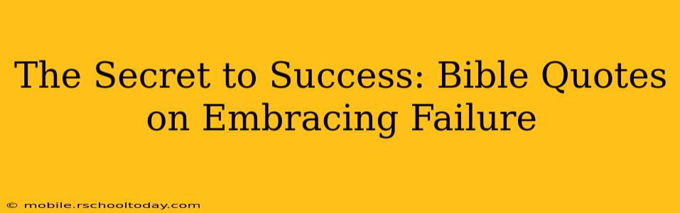 The Secret to Success: Bible Quotes on Embracing Failure