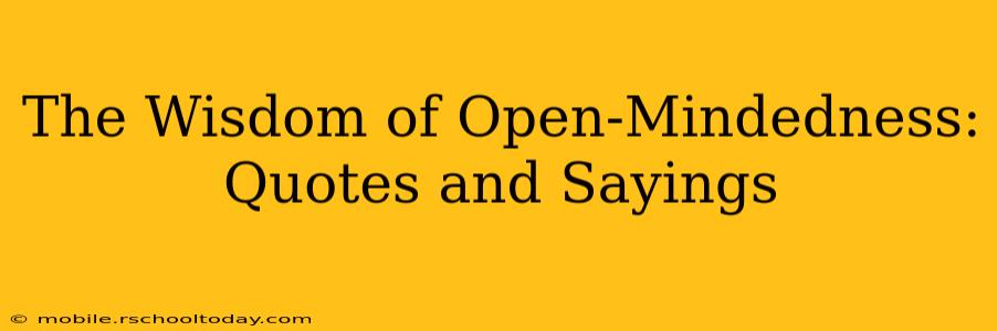 The Wisdom of Open-Mindedness: Quotes and Sayings
