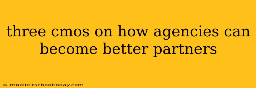 three cmos on how agencies can become better partners