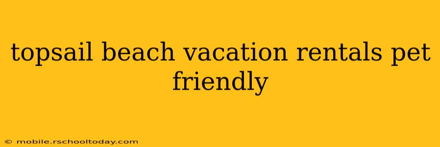 topsail beach vacation rentals pet friendly