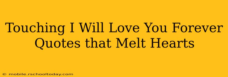 Touching I Will Love You Forever Quotes that Melt Hearts
