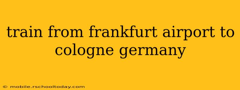 train from frankfurt airport to cologne germany
