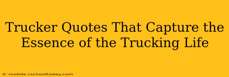 Trucker Quotes That Capture the Essence of the Trucking Life