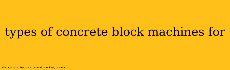 types of concrete block machines for