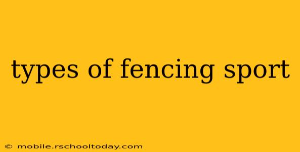 types of fencing sport