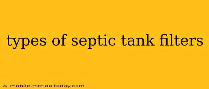 types of septic tank filters