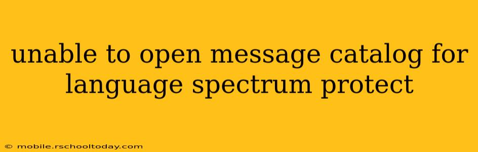 unable to open message catalog for language spectrum protect