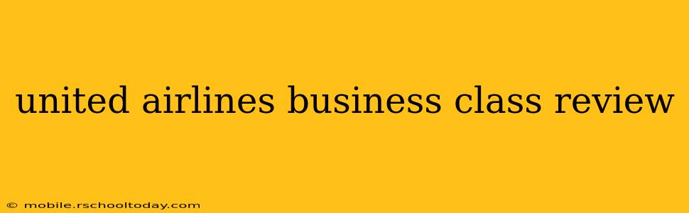 united airlines business class review