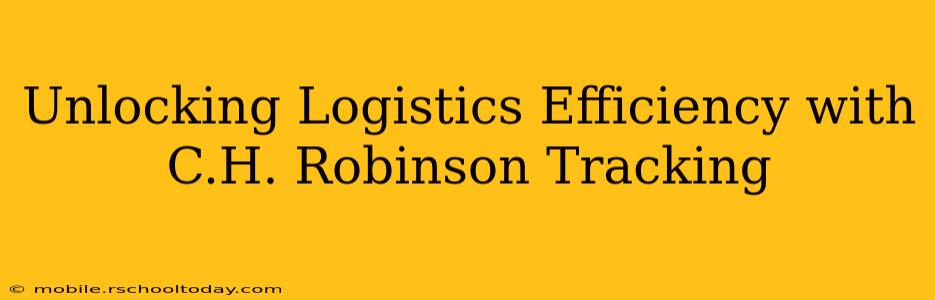 Unlocking Logistics Efficiency with C.H. Robinson Tracking